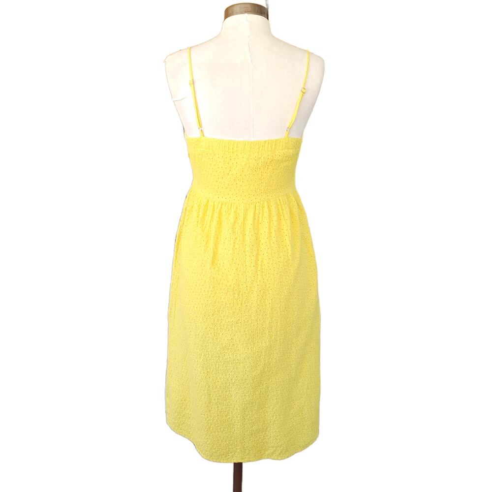 The Prairie Yellow Embroidered Eyelet Midi Dress Size 8 Summer Sundress Cottage - Picture 5 of 11